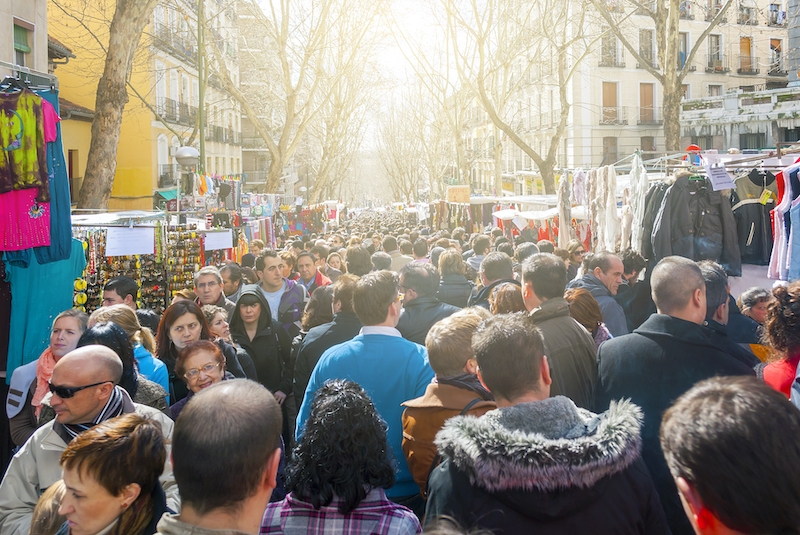 El Rastro de Madrid är huvudstadens viktigaste marknad och besöks normalt av 100.000 personer. (Arkivbild)