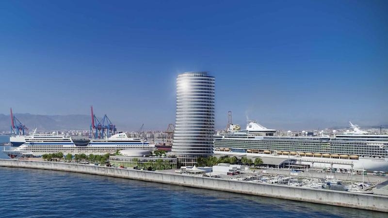 Málaga nya lyxhotell i hamnen kommer sannolikt att få sitt definitiva godkännande i början av nästa år. Foto: Estudio Seguí