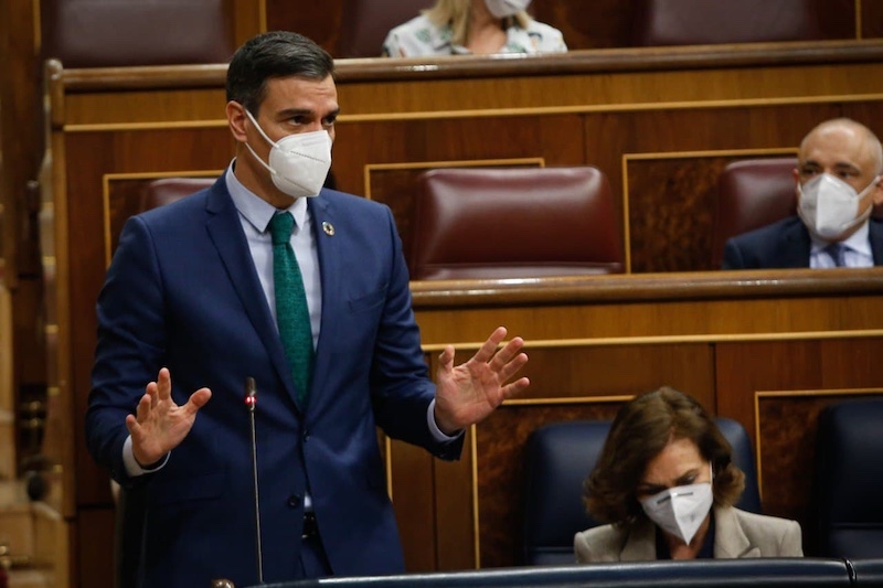 Regeringschefen Pedro Sánchez i kongressen 24 februari. Foto: Congreso de los Diputados