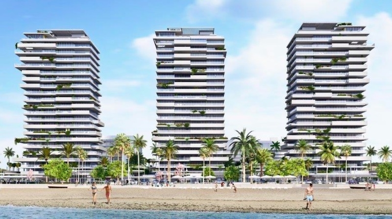 De tre tornen rymmer tillsammans mer än 200 lägenheter, med en storlek på upp till 400 kvadratmeter vardera. Foto: Metrovacesa