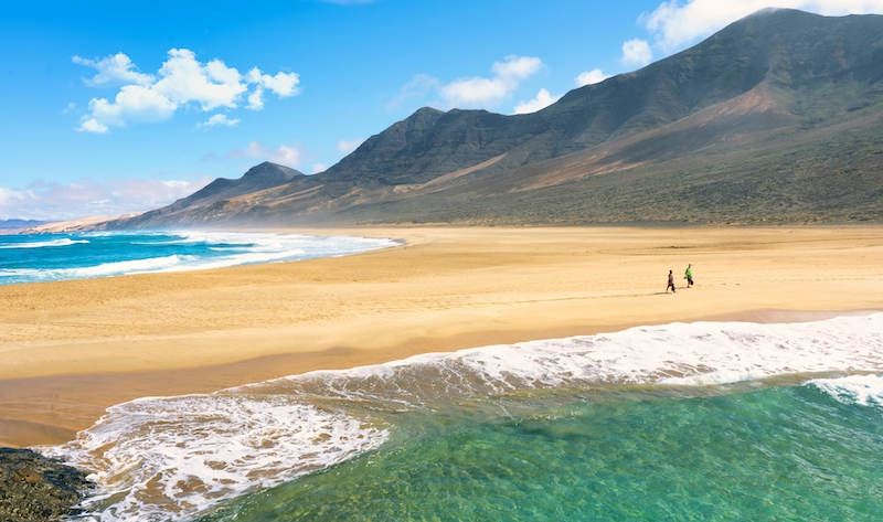 Playa de Cofete på Fuerteventura är en av de stränder i Spanien som får högst betyg av sina besökare på Google, med ett snittbetyg på 4,8.