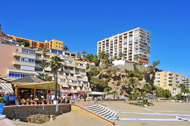 Stranden vid El Bajondillo, i Torremolinos. ARKIVBILD