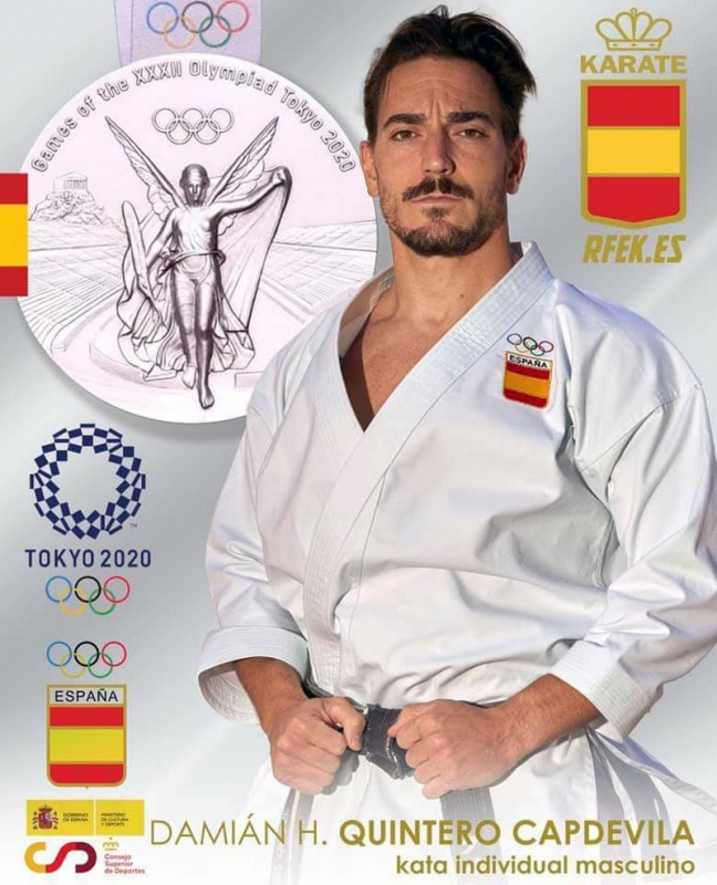 Damián Quintero, från Torremolinos, tog silver i debutsporten karate.