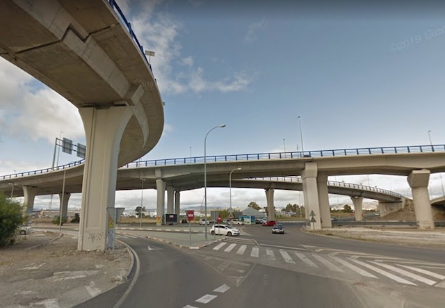 Viadukten vid Guadalmar, som anknyter till flygplatsen. Foto: Google Maps