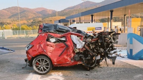 Föraren till bilen omkom på platsen. Foto: Policía Local de Casabermeja