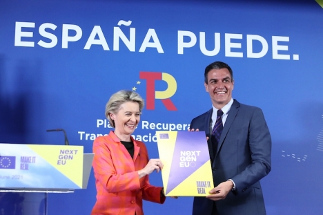 EU-kommissionen finner att Spanien uppfyllt sina förbindelser för att erhålla den första utbetalningen av fonden Next Generation.