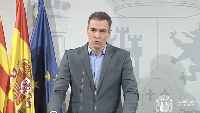 Mot förmodan annonserade Sánchez inga omedelbara aktioner, efter att Spanien gått in i extrem smittrisk.