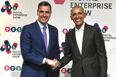 Regeringschefen Pedro Sánchez passade 14 juni på att träffa Barack Obama i Málaga.