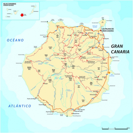 Den planerade tåglinjen ska sträcka sig längs hela Gran Canaria, från norr till söder.