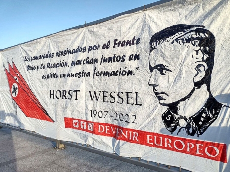 Arrangören är en spansk organisationen som inte döljer sina nazistiska sympatier. Foto: Devenir Europeo/Twitter