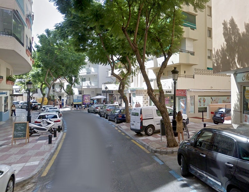 Calle Nuestra Señora de Gracia ligger mitt i Marbella, mellan huvudgatan Ricardo Soriano och strandpromenaden. Foto: Google Maps