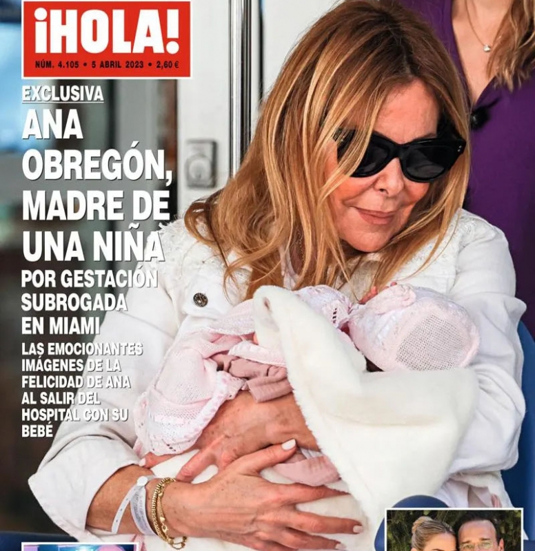Ana Obregóns annonserade mödraskap genom en surrogatmamma har väckt nytt liv i debatten i Spanien, där förfarandet är olagligt. Foto: Hola