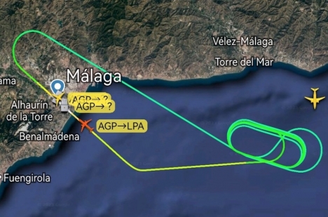 De egna flygledarna informerade via Twitter om nödlandningen i Málaga, som skedde som en säkerhetsåtgärd. Bild: Flightradar