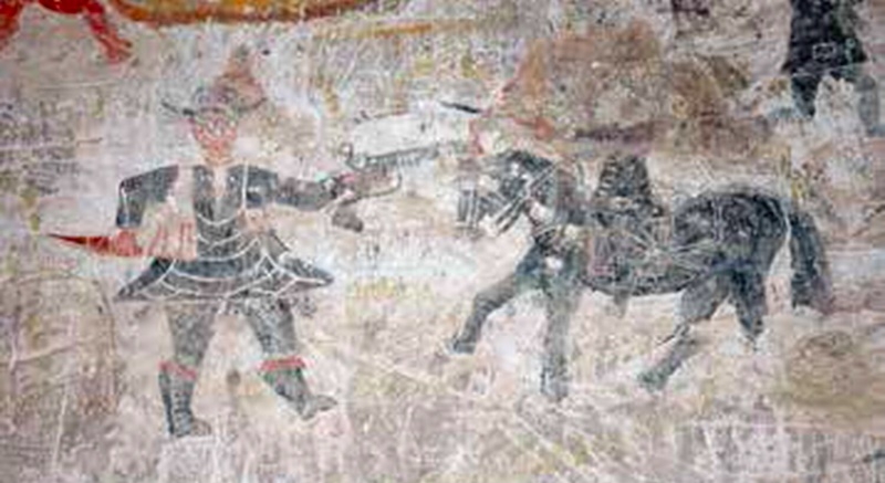 Målningarna beskriver alltifrån fångens egna kriminella bana till historiska konflikter och myter. Foto: Ayuntamiento de Cuevas de Almanzora