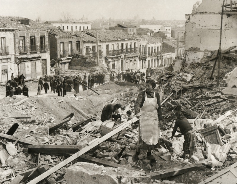 Inbördeskriget 1936 till 1939 är den period i Spaniens moderna historia som orsakat den största ekonomiska krisen. Bilden är tagen i Madrid i mars 1939.
