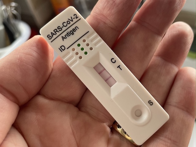 Trots vaccinering och stor varsamhet under hela pandemin styrkte dessa två streck i veckan att coronaviruset lyckats ta sig in även i mitt hem.