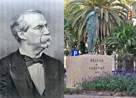 Den mördade spanske regeringschefen Cánovas del Castillo föddes i Málaga, där han idag står staty.