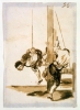 Akvarell av mästaren Francisco de Goya som skildrar tortyrmetoden ”strapado