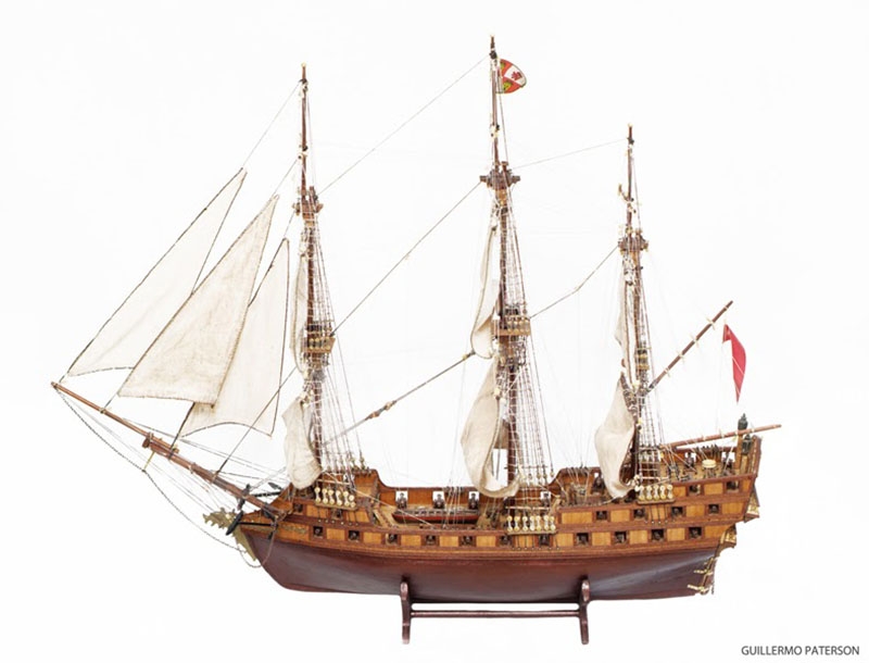 Modell av det spanska kolonialskeppet Santa Margarita. Foto: Guillermo Paterson