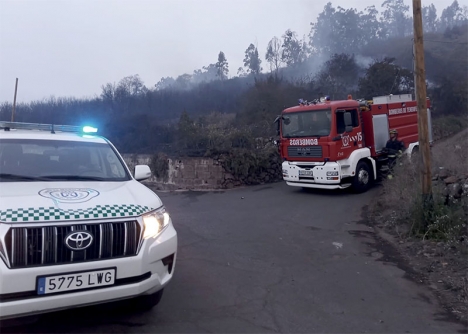 Temperaturer på mer än 33 grader uppges ha återupplivat glöd som legat kvar sedan storbranden på Tenerife i augusti. Foto: 1-1-2