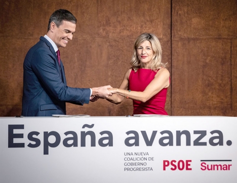 Förslaget i regeringsavtalet mellan PSOE och Sumar har drivits igenom av arbetsmarknadsministern Yolanda Díaz. Foto: PSOE