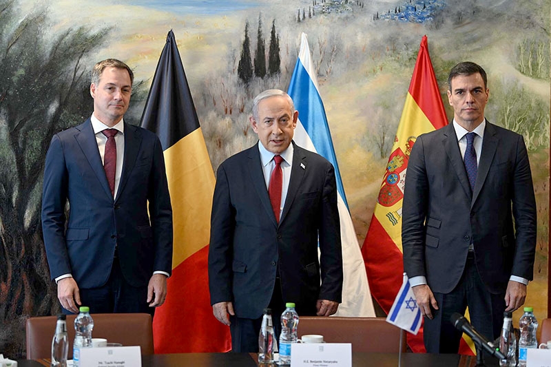 Mötet i Jerusalem mellan Netanyahu, Sánchez och De Croo var spänt och efteråt anklagade Israel såväl Spanien som Belgien för att stödja terrorismen.