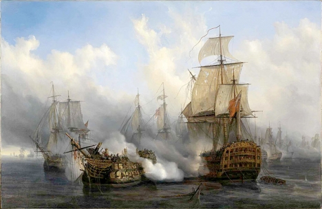 Amiral Nelson stupade men den brittiska alliansen besegrade den fransk-spanska flottan i slaget vid Trafalgar 1805.