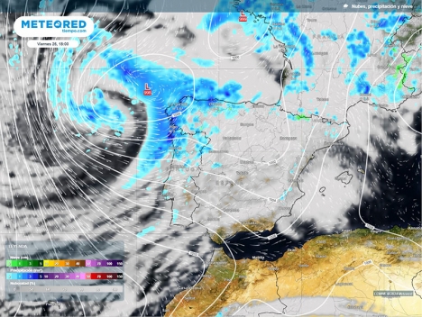 Stora delar av Spanien får arktiskt väder när vi nästan har nått maj månad. Karta: Meteored