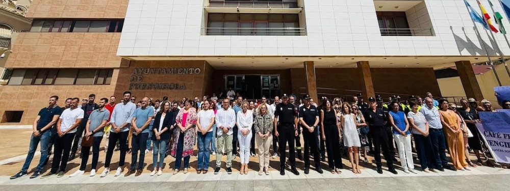 Lokala myndigheter i Fuengirola utlyste en tyst minut till offrets minne klockan 12 på fredagen på Plaza de España. Foto: Ayto de Fuengirola.