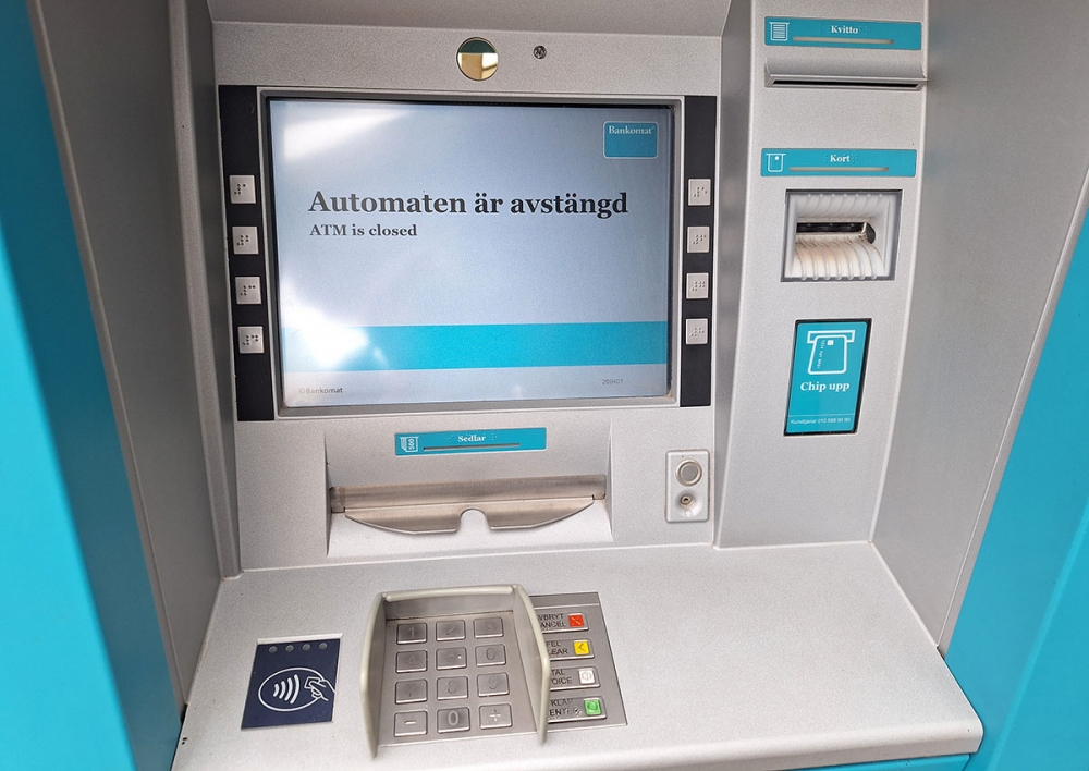 Många av Sveriges bankomater fungerar inte.
