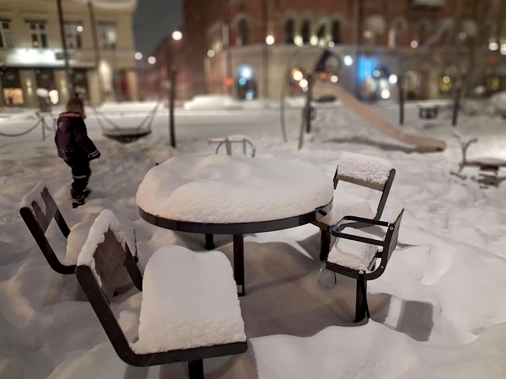 Snö är härligt, men få dagar har sett ut så här i Skaraborg.