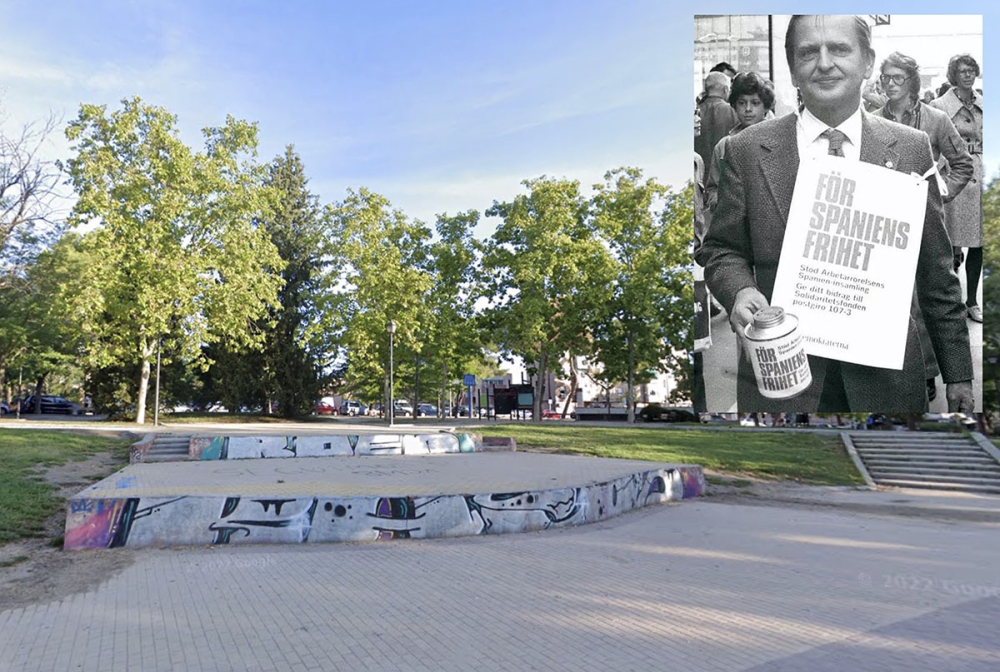 Olof Palmes park i Usera (Madrid) är bara en av flera platser och monument som ihågkommer den svenske statsministerns försvar av de demokratiska rättigheterna i Spanien.