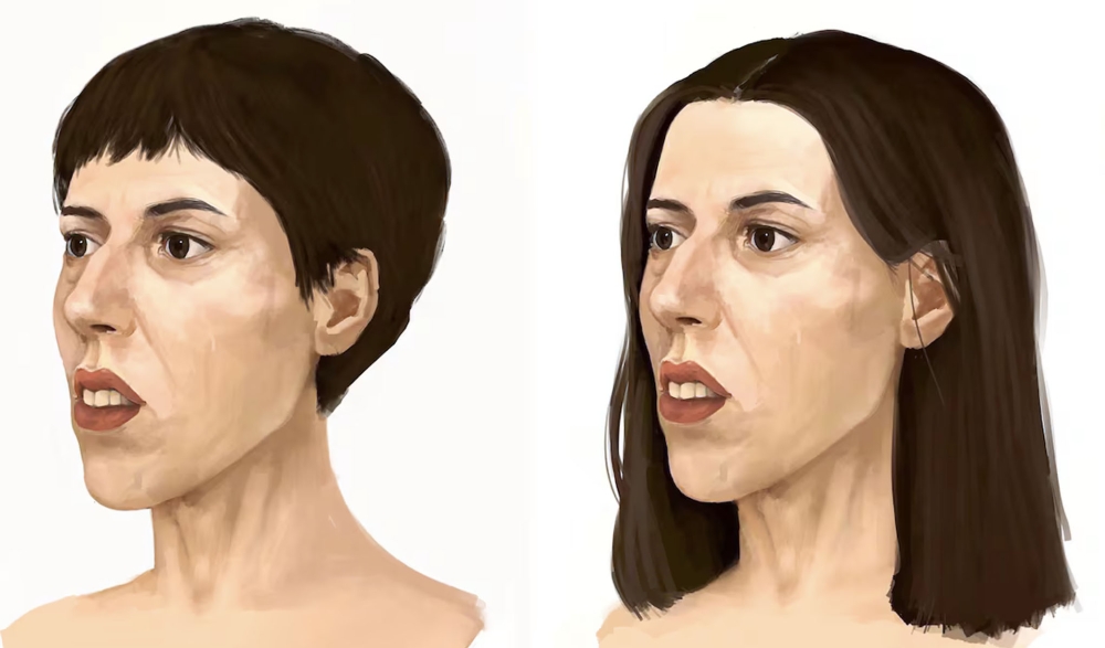 Polisen har publicerat en vetenskapligt framtagen rekonstruktion av offrets ansikte i hopp om att någon ska känna igen henne. Foto: Guardia Civil