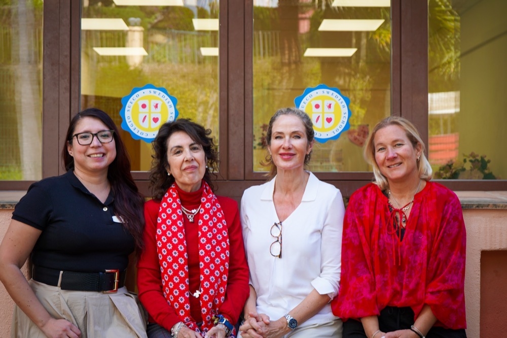 Pamela Canto, Elvira Herrador, Isabel Saunders-Lagrilli&egrave;re och Denise Jim&eacute;nez Norrestad i Svenska Skolan Marbella.