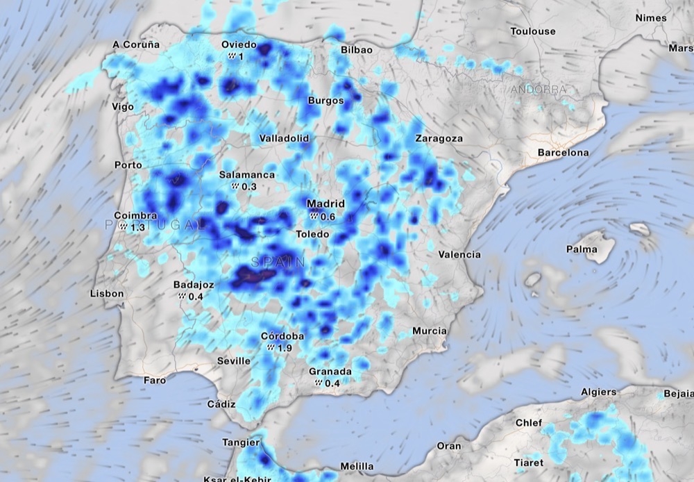 Atmosf&auml;riska blockeringar banar v&auml;g f&ouml;r intensiva lokala &ouml;versv&auml;mningar och hagelskurar under majhelgen. Karta: Meteored