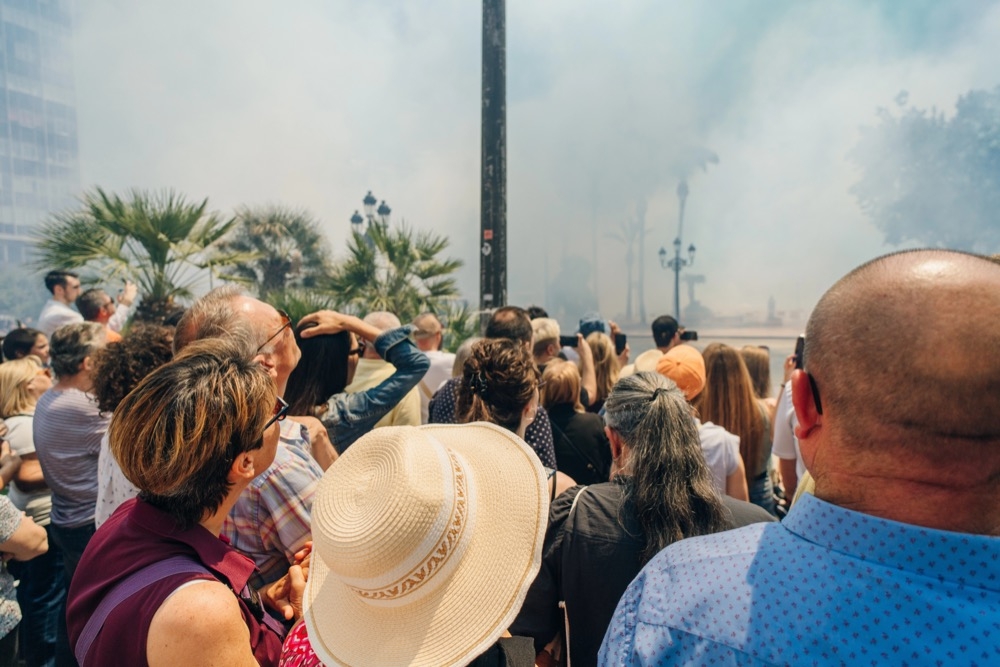 Männen orsakade allvarliga ordningsstörningar under årets Las Fallas i Valencia. (Arkivbild)