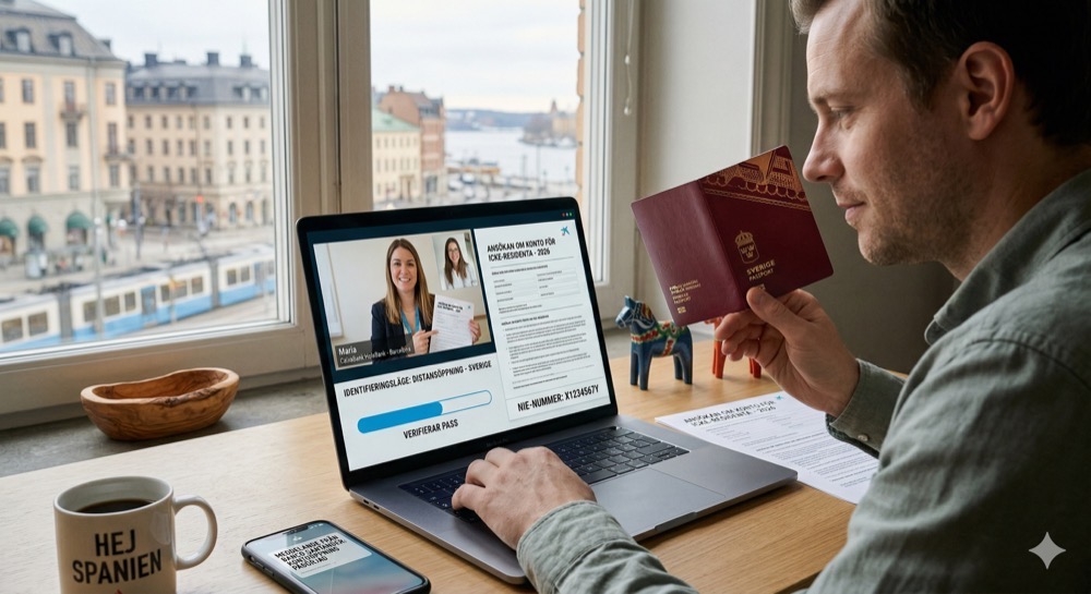 F&ouml;r att &ouml;ppna ett konto p&aring; distans erbjuder ett antal banker numera digital identifiering via video eller mobilapplikationer.