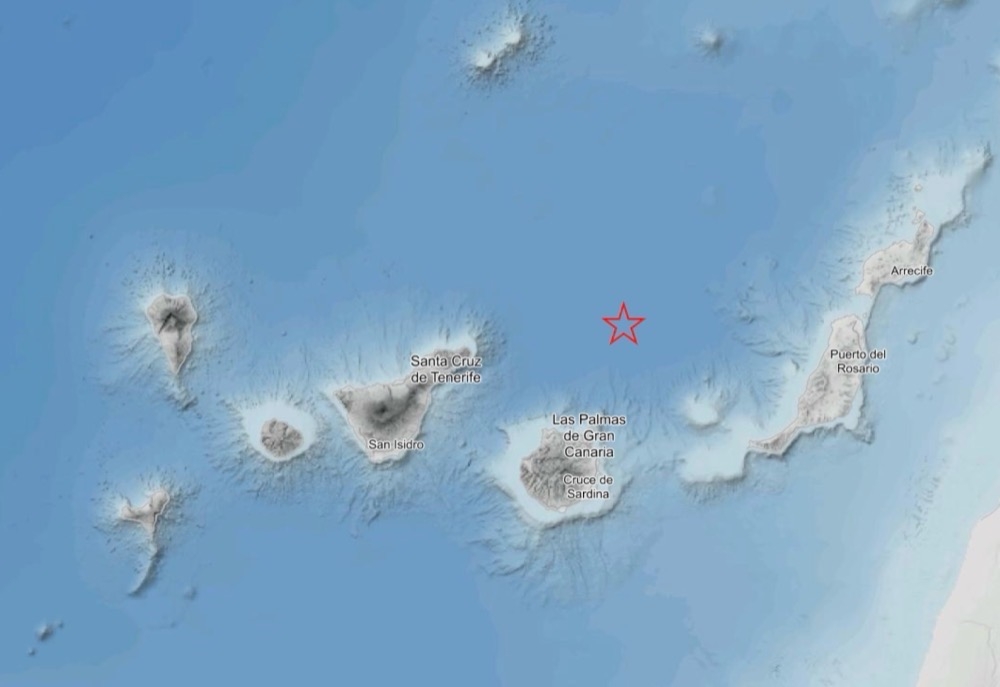 Seismologer beskriver skalvet som en del av den naturliga geologiska aktiviteten kring Kanarieöarna. Karta: IGN