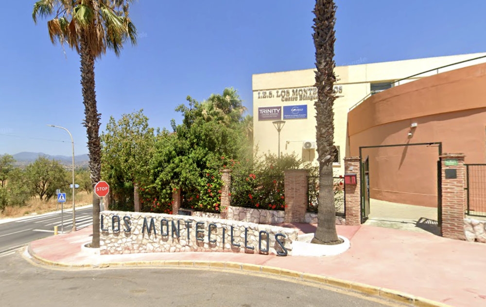 Manifestationen på skolgården samlade elever, föräldrar, skolpersonal och kommunala representanter till stöd för de drabbade pedagogerna. Foto: Google Maps