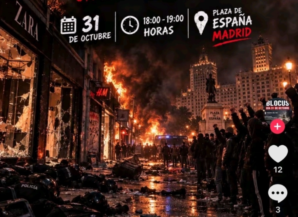 Kallelserna till Halloween gäller även Madrid, Barcelona, Valencia, Málaga, Badalona och Terrassa samt minst nio länder, med planerade samlingar i 46 städer.