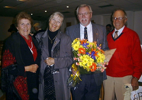 Årets Svensk på Costa del Sol 1999 Olle Jacobsson några av de tidigare pristagarna Anita Marcusson-Ståhl, Alice Babs Sjöblom och Rune Lundh.