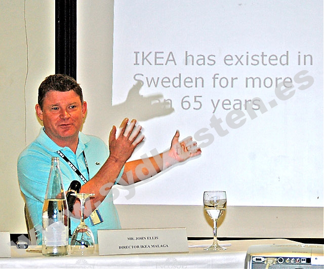 IKEA Málagas direktör John Ellis väckte stort intresse vid Svensk-Spanska Handelskammarens och CIT Marbellas sammankomst 2 juni, på Hotel Incosol.