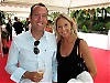 Mäklarkollegorna Ulf Hessedahl och Christina Finstad minglade på terrassen.