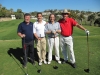 Jose Luis Coca, Felipe Fernandez Bobadilla, Juan Luis Balmaseda och Ignacio Arnau på ettans tee.