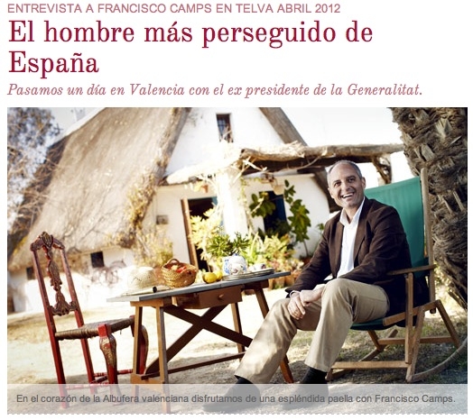 Francisco Camps framstår i en intervju i modetidningen Telva som en person utan någon som helst verklighetsförankring. Foto: www.telva.com