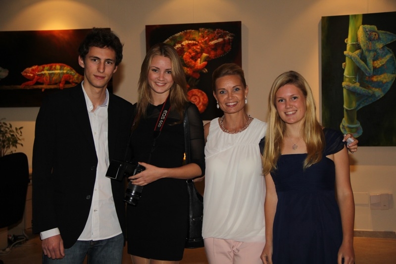 Geneviève Wendelin med sin familj.
